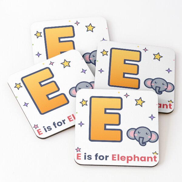 Item preview, Cute Letter E Elephant Animal Alphabet Art designed and sold by Trendyoll  ⭐⭐⭐⭐⭐.