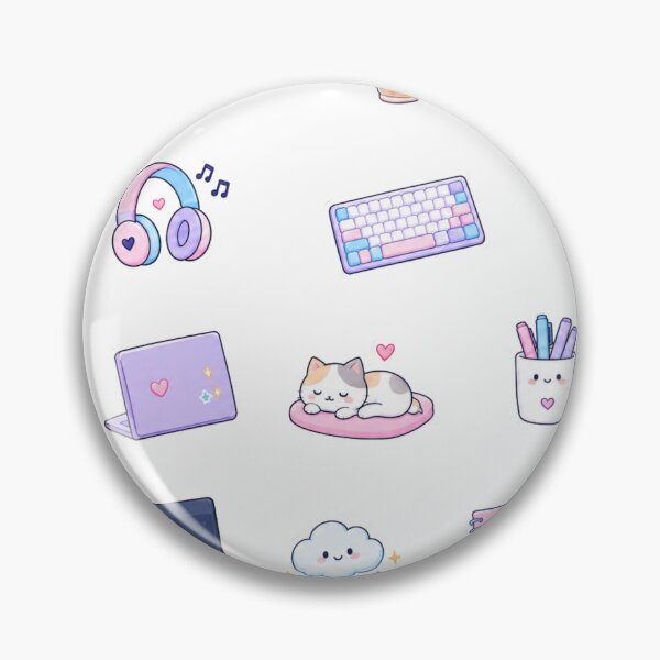 Item preview, Cute Kawaii Pastel Gamer and Tech Desk Aesthetic Elements Collection designed and sold by Rehnair.