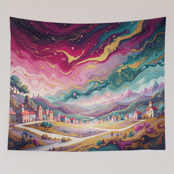 Item preview, Psychedelic Village - Fantasy for Dreamers designed and sold by AnnArtshock.