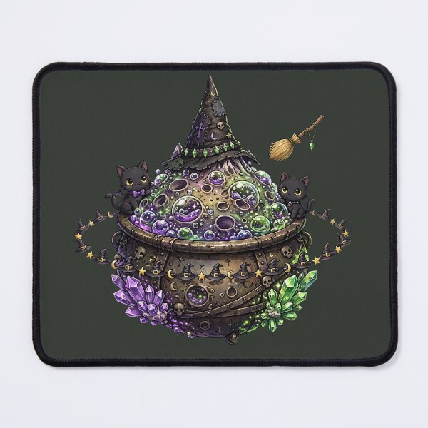 Item preview, Witch Cauldron Planet - Potion Bubble Moon with Black Cats designed and sold by PrettyCrypt.