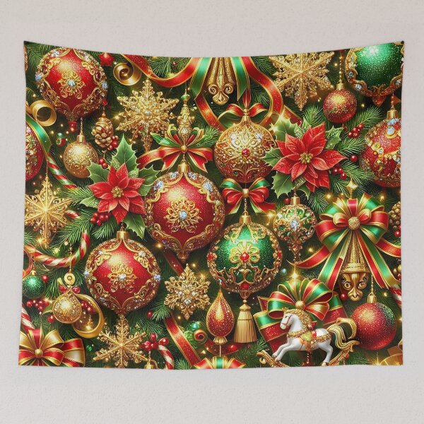 Item preview, Maximalist Red and Green Christmas Opulence designed and sold by Sybille-Yates.