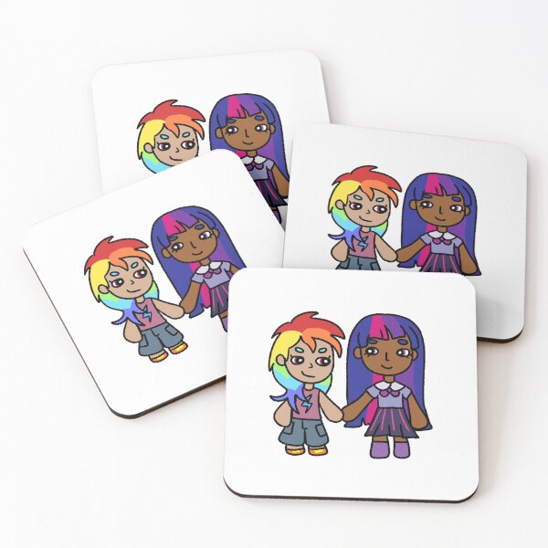 Item preview, 'Twidash' Twilight Sparkle and Rainbow Dash Human Chibi Art designed and sold by hammerkezshark.