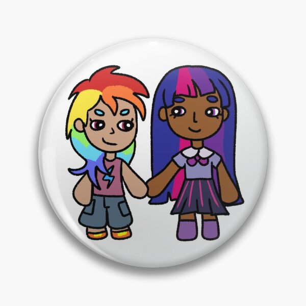 Item preview, 'Twidash' Twilight Sparkle and Rainbow Dash Human Chibi Art designed and sold by hammerkezshark.