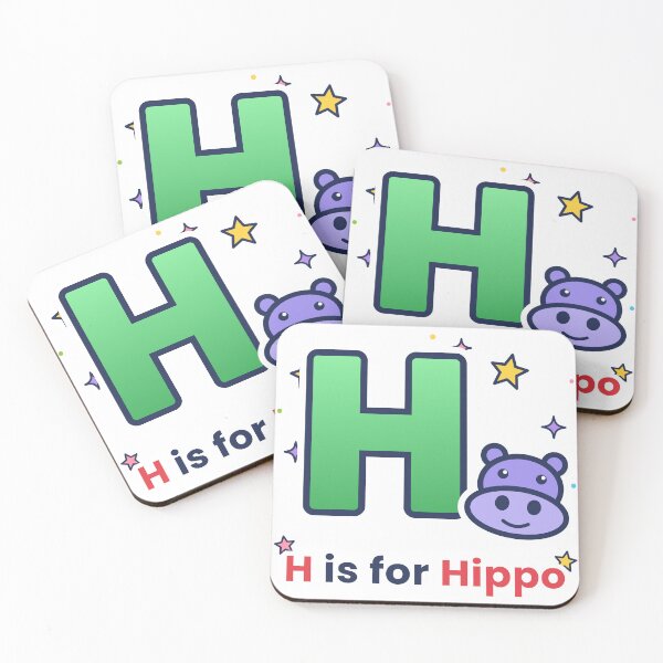 Item preview, Cute Letter H Hippo Animal Alphabet Art designed and sold by Trendyoll  ⭐⭐⭐⭐⭐.