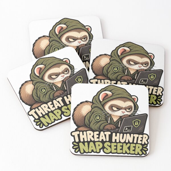 Item preview, Funny Cybersecurity Threat Hunter – Grumpy Ferret Sticker designed and sold by The Silly Grumpy Society.
