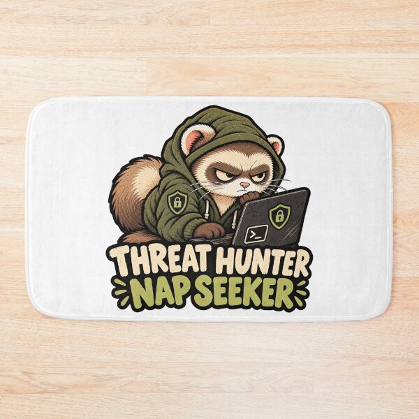 Item preview, Funny Cybersecurity Threat Hunter – Grumpy Ferret Sticker designed and sold by The Silly Grumpy Society.