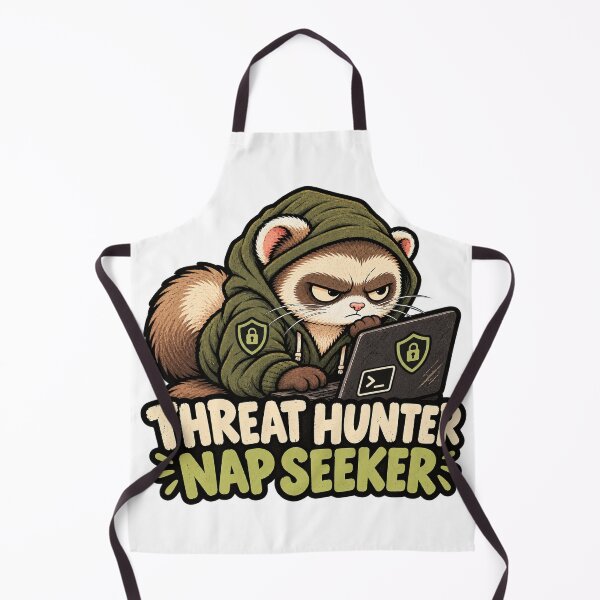 Item preview, Funny Cybersecurity Threat Hunter – Grumpy Ferret Sticker designed and sold by The Silly Grumpy Society.