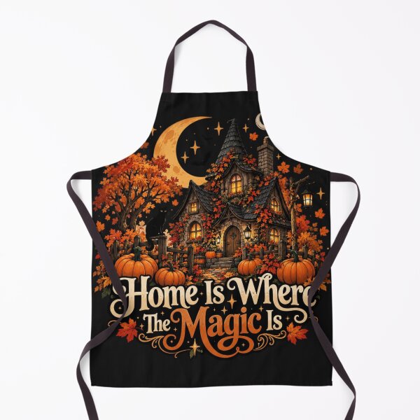 Item preview, Vintage Witch Cottage Halloween Art – Autumn Pumpkins & Magic designed and sold by Sanika arts .