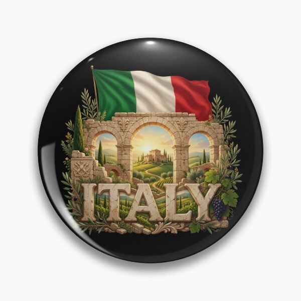 Item preview, Italy Heritage – Tuscan Hills & Roman Emblem designed and sold by FlagX.