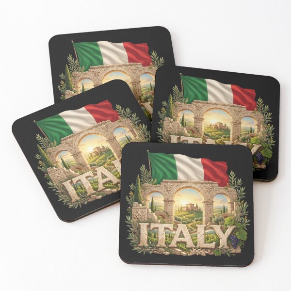 Item preview, Italy Heritage – Tuscan Hills & Roman Emblem designed and sold by FlagX.