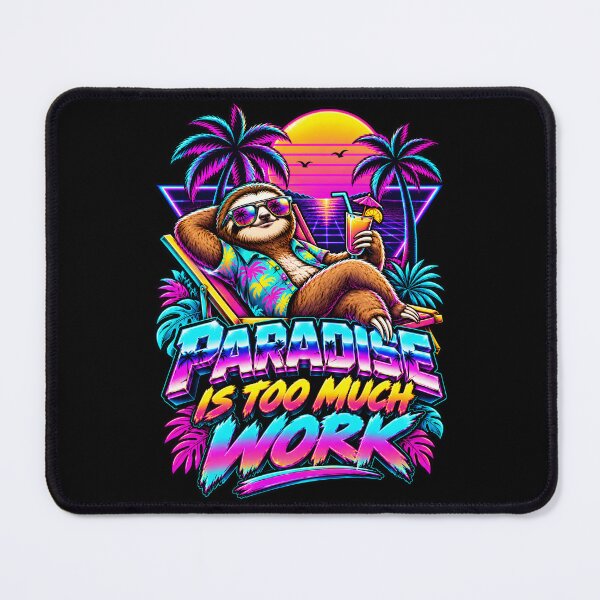 Item preview, Retro 80s Neon Palm Tree Paradise Is Too Much Work Art designed and sold by Win Hardy.