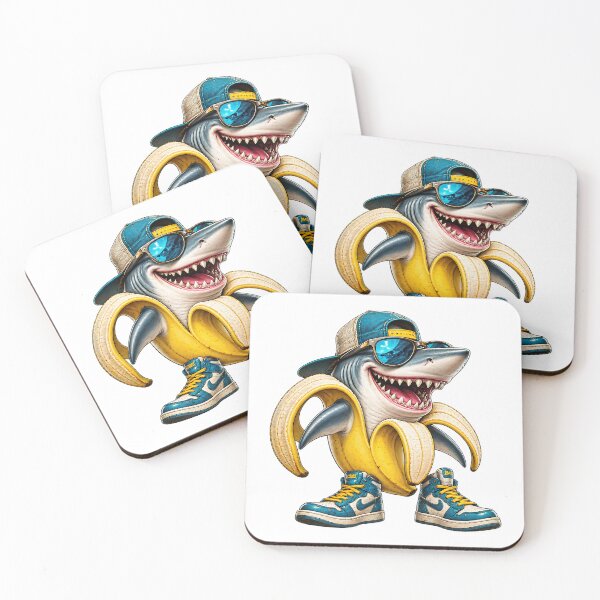 Item preview, Banana Shark Brainrot Funny Cartoon Sneaker Character designed and sold by Wilcox PhotoArt.