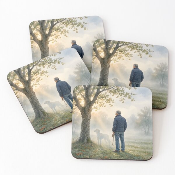 Item preview, Man and Ghost Dog Morning Walk designed and sold by Sybille-Yates.