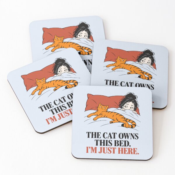 Item preview, The Cat Owns This Bed I'm Just Here Funny Cat Mom designed and sold by MavtM.