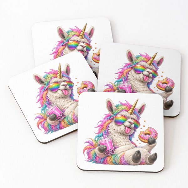 Item preview, Rainbow Unicorn Brainrot Donut Bubble Tea Cartoon designed and sold by Wilcox PhotoArt.