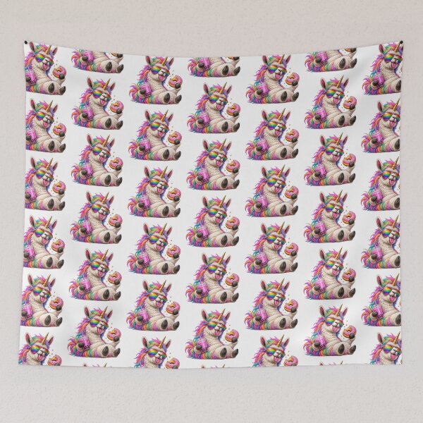 Item preview, Rainbow Unicorn Brainrot Donut Bubble Tea Cartoon designed and sold by Wilcox PhotoArt.