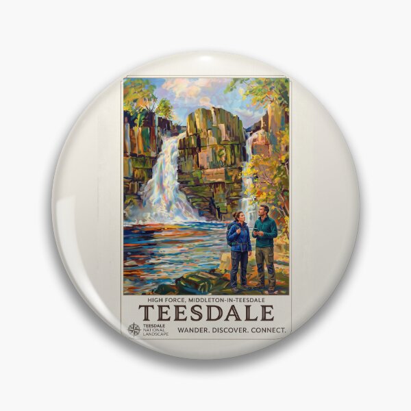 Item preview, High Force Waterfall Teesdale Vintage Travel Poster designed and sold by ArtworkNorth.