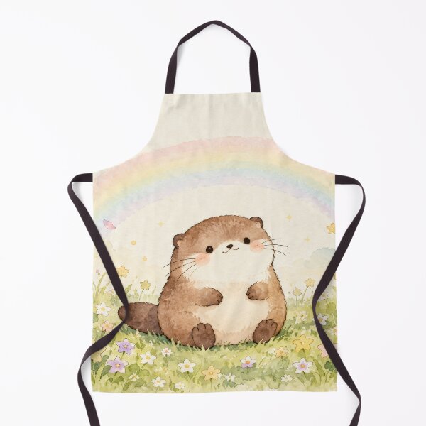 Item preview, Otter Beneath a Pastel Rainbow in a Wildflower Meadow designed and sold by AshiraCreations.