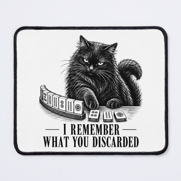 Item preview, I remember What You Discarded Funny Cat Mahjong designed and sold by roni-harbor.