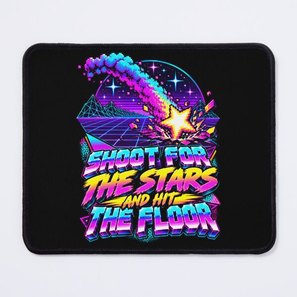 Item preview, Retro 80s Shoot For The Stars And Hit The Floor Quote designed and sold by Win Hardy.