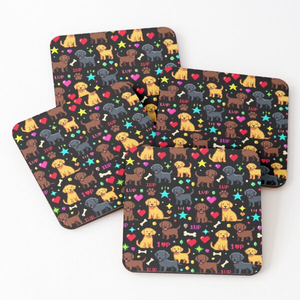 Item preview, Pixel Art Labradors – Retro Gamer Video Game Pattern designed and sold by Goodthingstree.