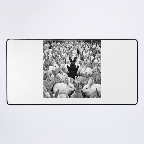 Item preview, black rabbit standing up and giving the middle finger while surrounded designed and sold by Designart68.