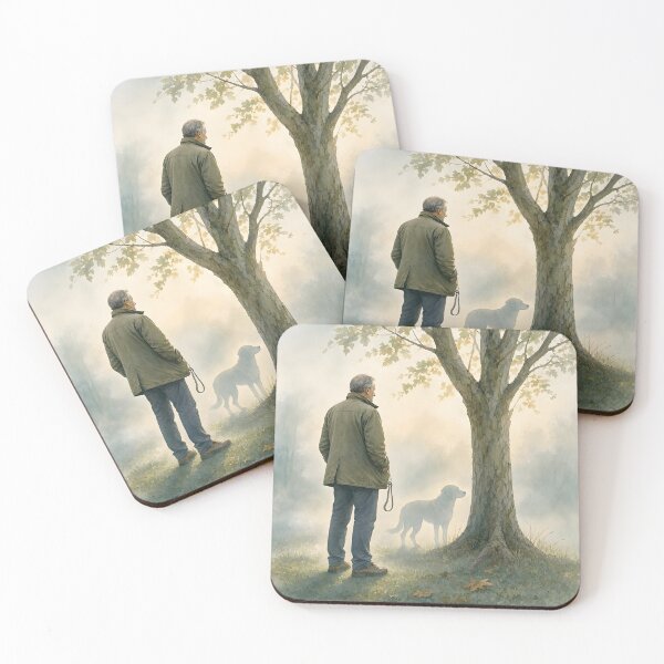 Item preview, Man and Ghost Dog Morning Walk designed and sold by Sybille-Yates.