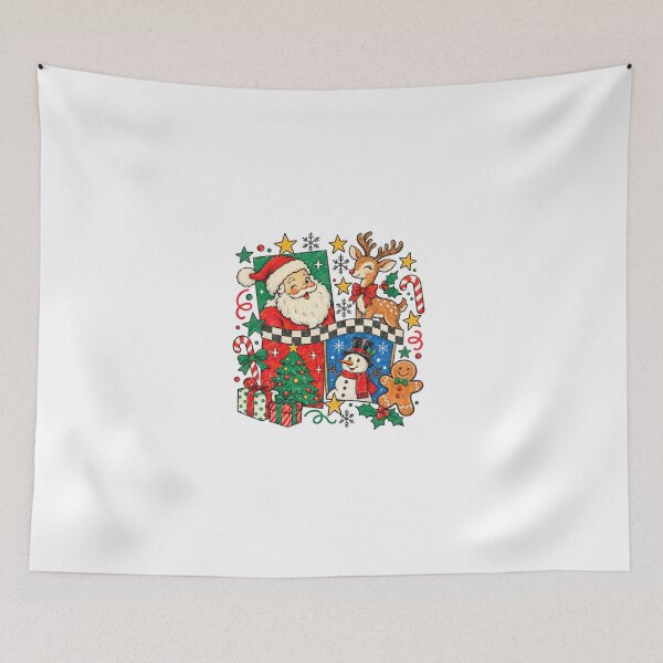 Item preview, Retro Santa And Friends Christmas designed and sold by stzl26 ⭐⭐⭐⭐⭐.