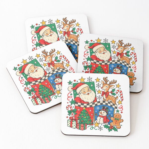 Item preview, Retro Santa And Friends Christmas designed and sold by stzl26 ⭐⭐⭐⭐⭐.