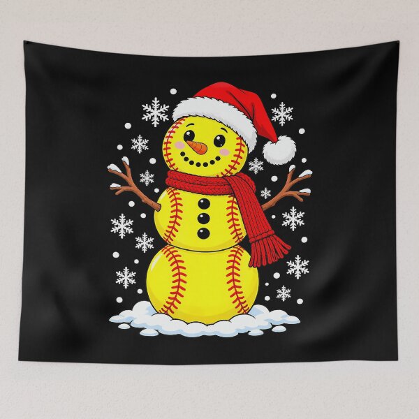 Item preview, Softball Snowman Christmas designed and sold by PAROSSA.