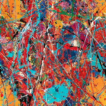 Artwork thumbnail, Electric Color Collision Abstract Splatter Pattern by Moisky Patterns