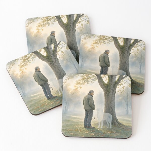Item preview, Man and Ghost Dog Morning Walk designed and sold by Sybille-Yates.