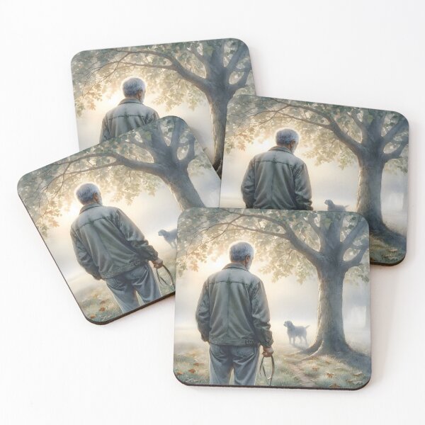 Item preview, Man and Ghost Dog Morning Walk designed and sold by Sybille-Yates.