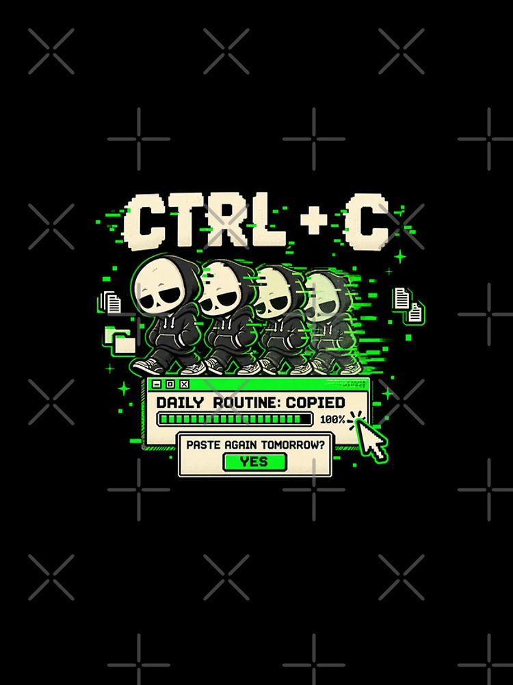Thumbnail 4 of 4, iPhone Case, Ctrl C – Daily Routine Copied Retro Computer Humor designed and sold by Mad Factory Designs.