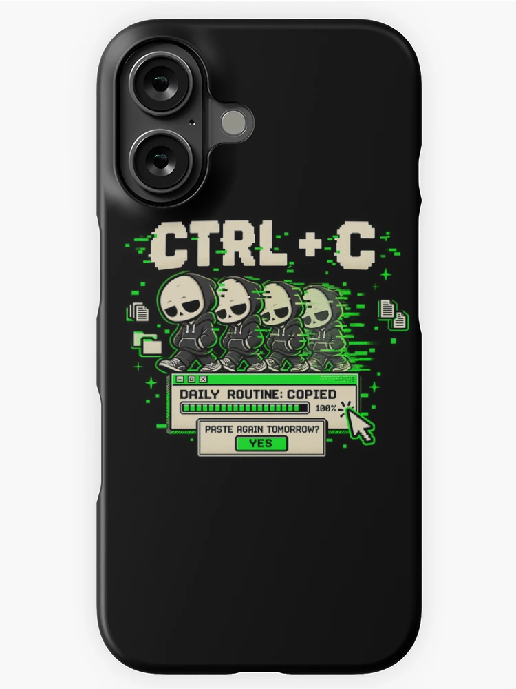 Thumbnail 1 of 4, iPhone Case, Ctrl C – Daily Routine Copied Retro Computer Humor designed and sold by Mad Factory Designs.