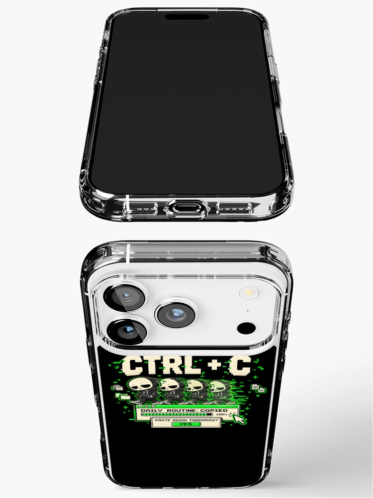 Thumbnail 3 of 5, iPhone Case, Ctrl C – Daily Routine Copied Retro Computer Humor designed and sold by Mad Factory Designs.