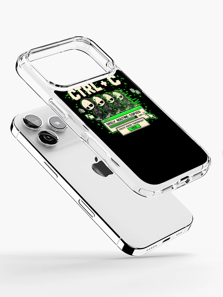 Thumbnail 2 of 5, iPhone Case, Ctrl C – Daily Routine Copied Retro Computer Humor designed and sold by Mad Factory Designs.