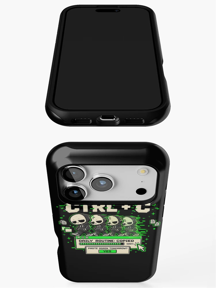 Thumbnail 3 of 4, iPhone Case, Ctrl C – Daily Routine Copied Retro Computer Humor designed and sold by Mad Factory Designs.
