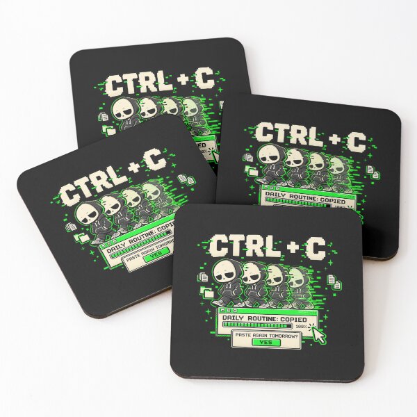 Item preview, Ctrl C – Daily Routine Copied Retro Computer Humor designed and sold by Mad Factory Designs.