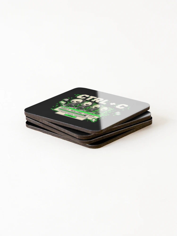 Thumbnail 4 of 5, Coasters (Set of 4), Ctrl C – Daily Routine Copied Retro Computer Humor designed and sold by Mad Factory Designs.