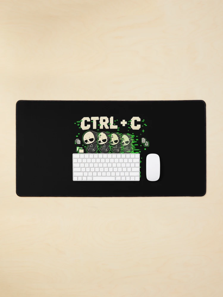 Thumbnail 1 of 5, Mouse Pad, Ctrl C – Daily Routine Copied Retro Computer Humor designed and sold by Mad Factory Designs.