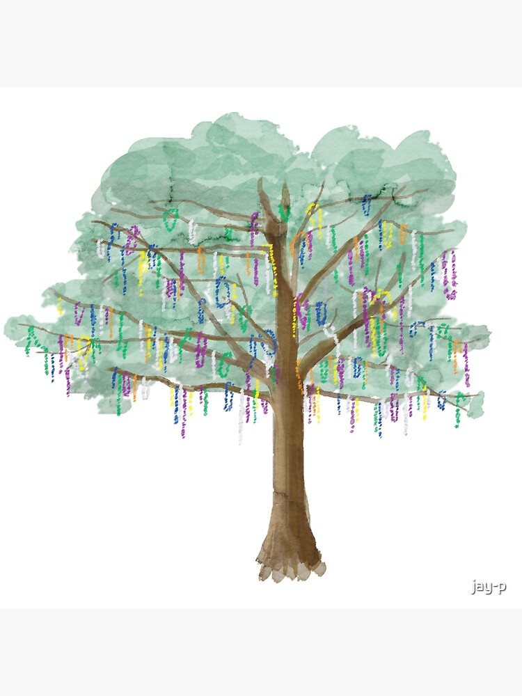 Mardi Gras Tree - watercolor by jay-p