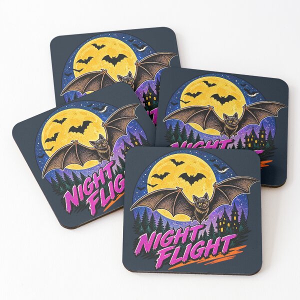 Item preview, Night Flight Retro Halloween Bat & Full Moon designed and sold by lungpleecha.