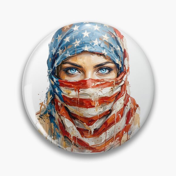 Item preview, Patriotic Woman Portrait with American Flag designed and sold by EdwinkOne.