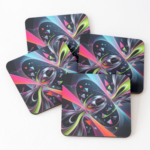 Item preview, Futuristic 3D Abstract Liquid Waves Neon Geometry Cyberpunk Art designed and sold by Dogandesighn.