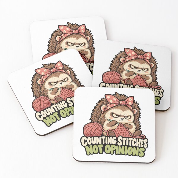 Item preview, Funny Crochet Hedgehog – Grumpy Yarn Lover Sticker designed and sold by The Silly Grumpy Society.