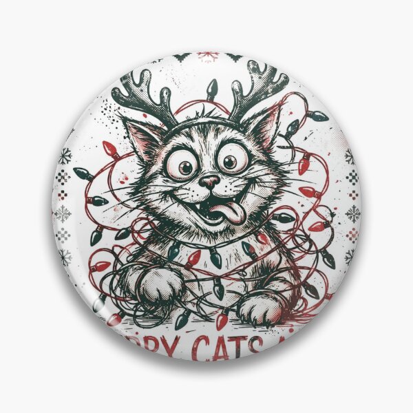 Item preview, Merry Cats-Mas - Happy Cat In Christmas Lights designed and sold by TheShopier.