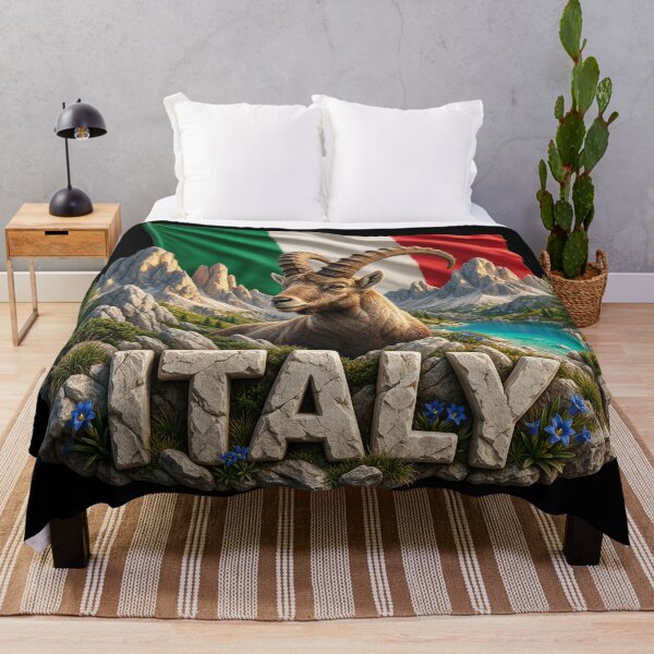 Item preview, Italy Heritage – Alpine Ibex & Dolomites Emblem designed and sold by FlagX.