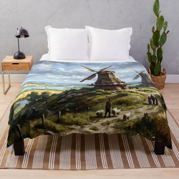 Item preview, Windmills overlooking a river landscape designed and sold by Sigtrix.