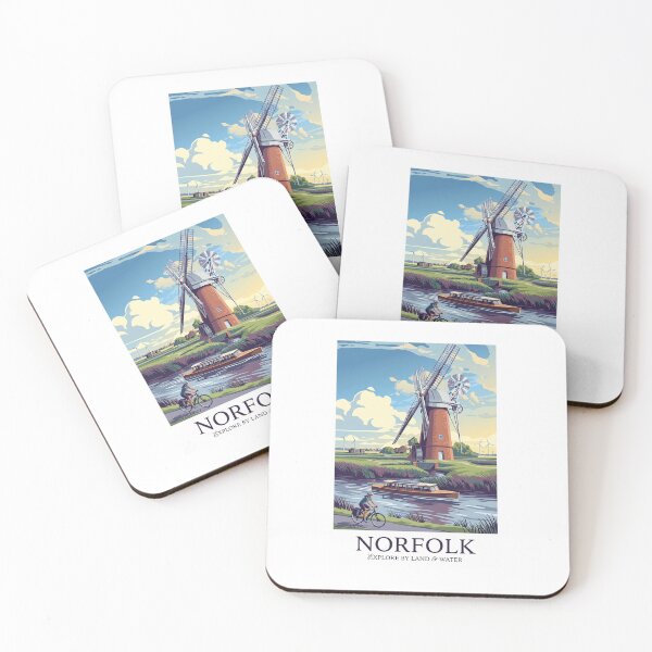 Item preview, Norfolk Travel Poster - Explore By Land and Water designed and sold by ArtworkNorth.